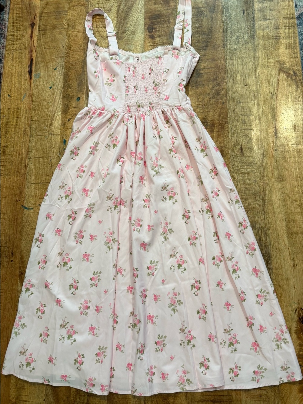 Floral Corset Midi Dress Flowy Slit Sundress with Pockets Size XS NWT - Picture 8 of 15